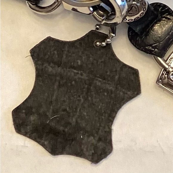 Vtg Leather Marc Chantal Western Style Top Handle Croc Embossed  Leather Satchel - Picture 14 of 14